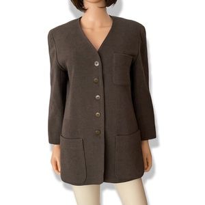 Vintage Fouks made in France green soft wool blazer jacket